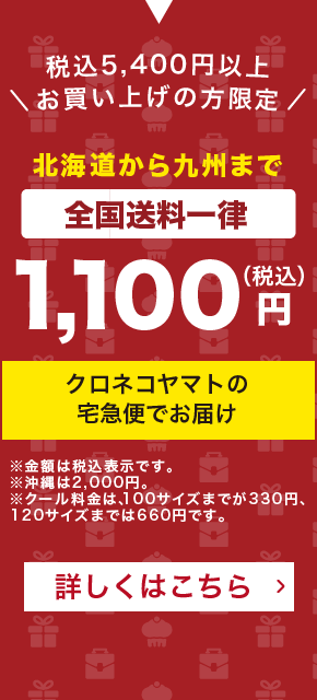 税込5,400円以上お買い上げの方限定！北海道から九州まで全国送料一律1100円(税込)クロネコヤマトの宅急便でお届け